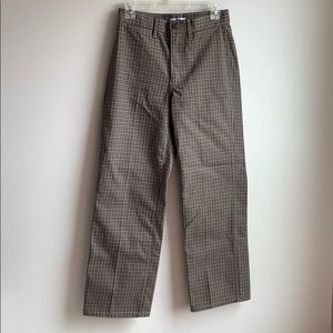 Uniqlo Brown Plaid High Waisted Pants